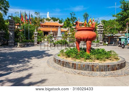 Long Son Pagoda Or Chua Long Son Is A Buddhist Temple In The City Of Nha Trang In South Vietnam