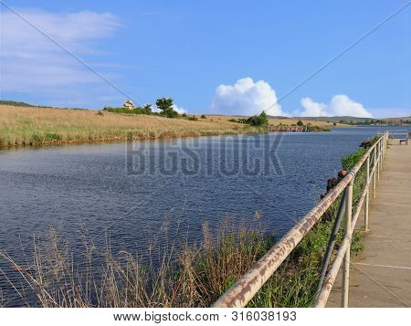 Beautiful View From The Concrete Dock At Lake Elmer Thomas, Oklahoma