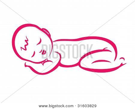 Vauva nukkuu siluetti