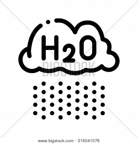 Raining Cloud H2o Rain Thin Line Sign Icon. Rain, Eco Nature Water Treatment Linear Pictogram. Recyc