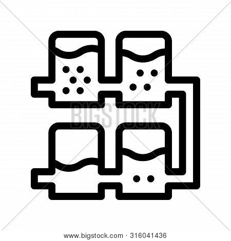 Multiple Tier System Water Treatment Icon Sign Thin Line. Healthy Water Treatment Linear Pictogram. 