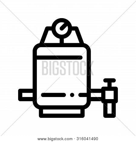 Water Filtering Treatment Device Vector Sign Icon Thin Line. Healthy Water Treatment Linear Pictogra