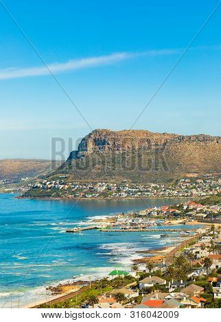 Elevated View Of Kalk Bay Harbour In False Bay Cape Town South Africa
