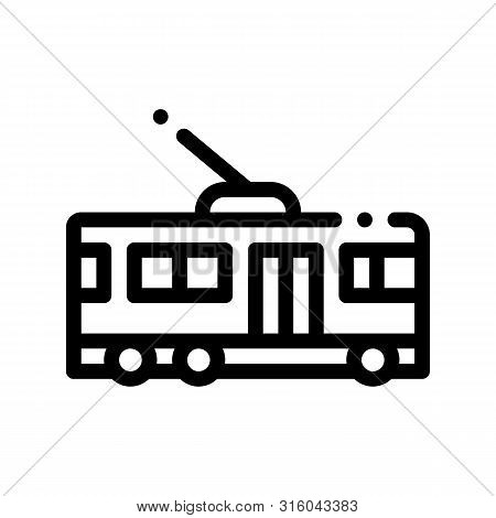 Public Transport Trolley Bus Sign Icon. Electrical Electrobus Trolley Bus, Urban Passenger Transport
