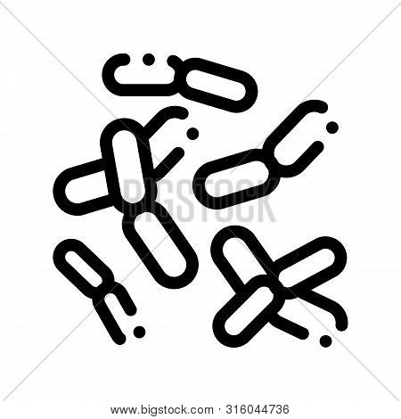 Biology Micro Bacteria Sign Thin Line Icon. Unhealthy Organism Bacteria Pandemic Linear Pictogram. C