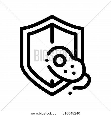 Safeguard Healthcare Bacteria Vector Sign Icon Thin Line. Healthy Organism Bacteria Linear Pictogram