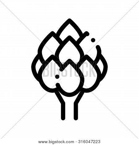 Healthy Food Vegetable Artichoke Vector Sign Icon Thin Line. Veggy Bio Eco Agriculture Artichoke Pla