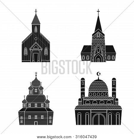 Vector Design Of House And Parish Icon. Set Of House And Building Vector Icon For Stock.