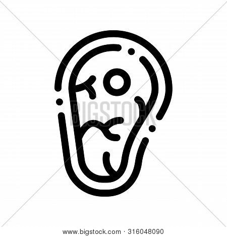 Healthy Food Piece Of Meat Vector Thin Line Icon. Ecology Animal Farmer Product Meat Linear Pictogra