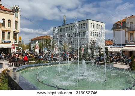 Petrich, Bulgaria - April 6, 2018: Walking People In The Center Of Town Of Petrich, Blagoevgrad Regi