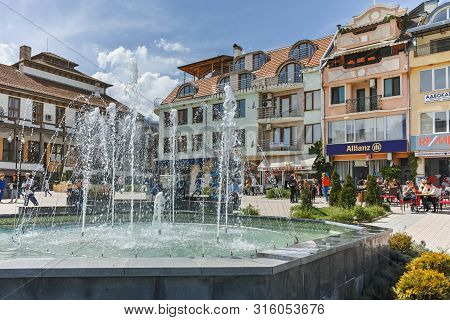 Petrich, Bulgaria - April 6, 2018: Walking People In The Center Of Town Of Petrich, Blagoevgrad Regi