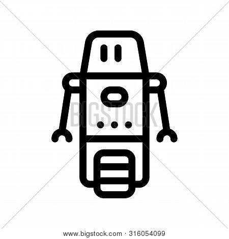 Artificial Intelligence Bot Wheel Vector Sign Icon Thin Line. Artificial Intelligence Robot Assistan