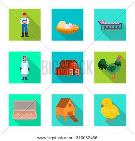 Vector Design Of Countryside And Plant Sign. Collection Of Countryside And Farming Vector Icon For S