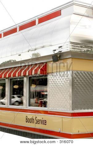 Diner บนพื้นหลังสีขาว