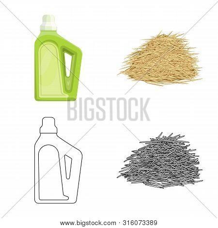 Vector Design Of Farm And Agriculture Icon. Set Of Farm And Technology Vector Icon For Stock.