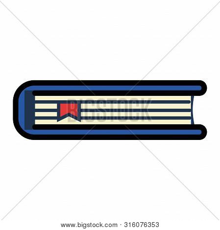 Closed Book Design Icon On White Background Vector Art -education Illustration