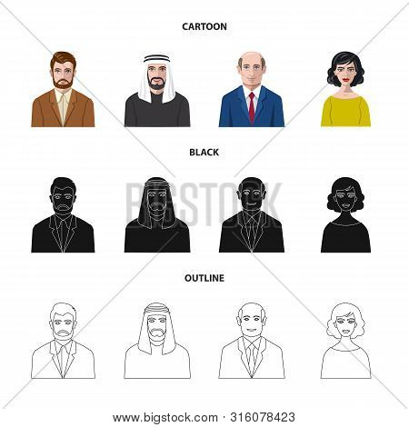 Vector Illustration Of Hairstyle And Profession Logo. Set Of Hairstyle And Character Stock Vector Il