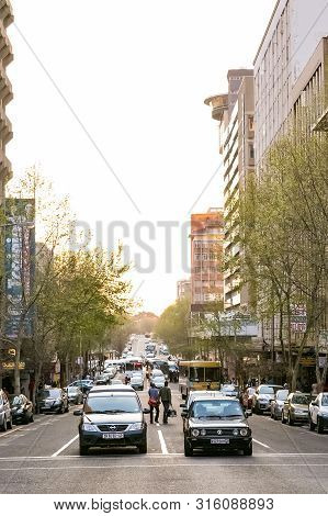 Street Scenes Of Braamfontein Suburb Of Johannesburg Cbd During Afternoon Rush Hour