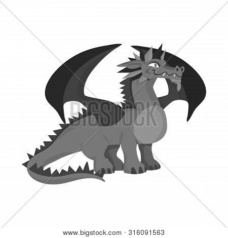 Vector Design Of Dragon And Lizard Logo. Collection Of Dragon And Fire Vector Icon For Stock.