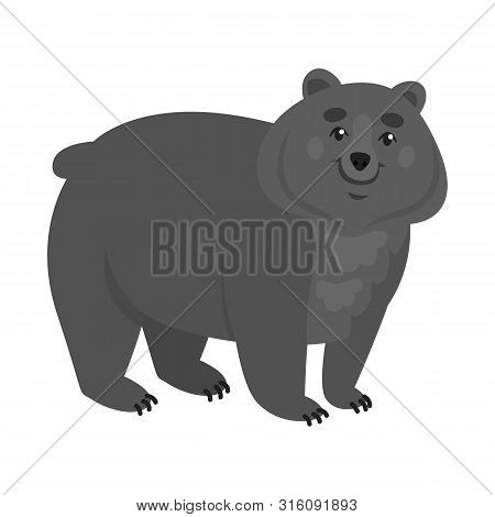 Isolated Object Of Bear And Grizzly Logo. Set Of Bear And Brown Stock Symbol For Web.