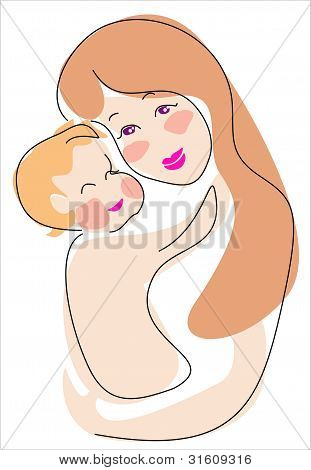 Äiti ja lapsi, onnea symboli