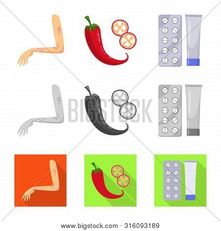Vector Illustration Of Medical And Pain Icon. Set Of Medical And Disease Vector Icon For Stock.