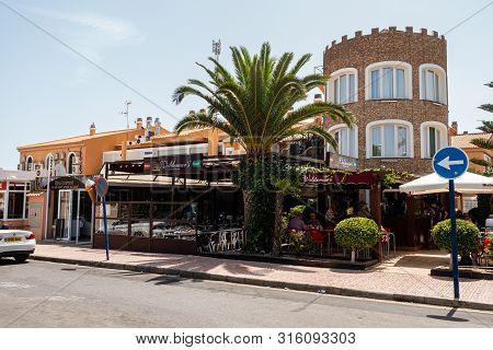 Torrevieja, Spain - Aug 08 2019 : Waldemars Bar And Restaurant In La Florida Area Of Costa Blanca.
