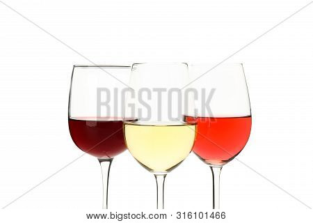 Glasses With Wine Isolated On White Background