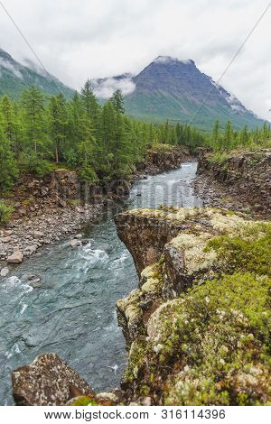 Hoisey River Gorge In Putorana Plateau, Taimyr. Russia, Siberia