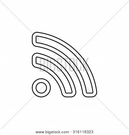 Simple Rss. Thin Line Pictogram - Outline Editable Stroke