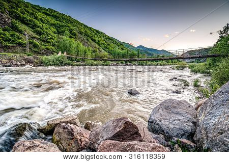 Bridge Over River Eufrat In East Turkey Near Erzincan