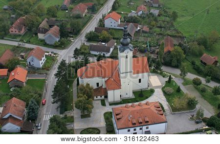 KLOSTAR IVANIC, CROATIA - JUNE 19, 2011: Church of the Assumption of the Virgin Mary in Klostar Ivanic, Croatia