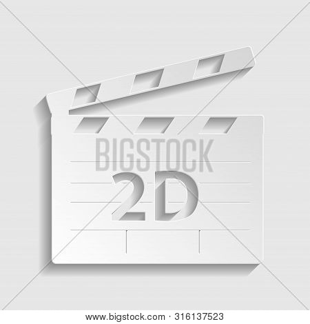 2d Film Sign. Paper Style Icon. Illustration.