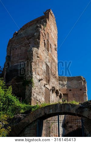 Ruins Of The Baths Of Trajan A Bathing And Leisure Complex Built In Ancient Rome Starting From 104 A