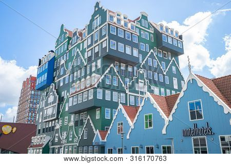 Zaandam, Netherlands - May 13, 2019: Zaandam Modern Buidings In North Holland, Netherlands