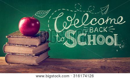 Back to School. Vintage still life with back to school text.
