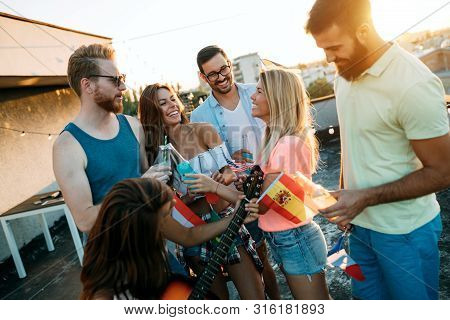 Friends Of Different Culutres Having Fun, Promoting Peace Without Racial Prejudices