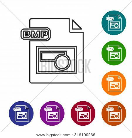 Grey Line Bmp File Document. Download Bmp Button Icon Isolated On White Background. Bmp File Symbol.