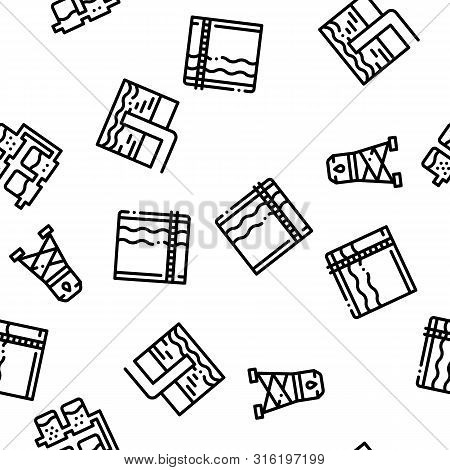 Water Treatment Seamless Pattern Vector. Filter And Cleaning System Water Treatment Elements From Mi