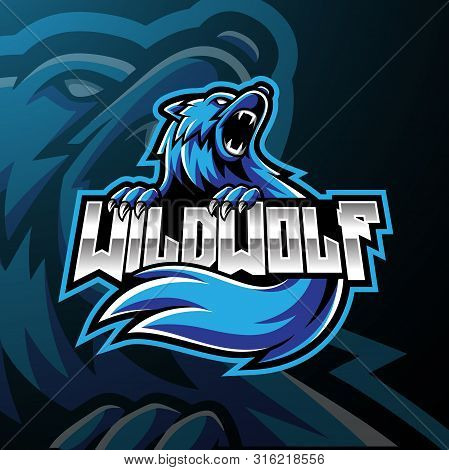 Wild Wolf Mascot Logo Design With Text