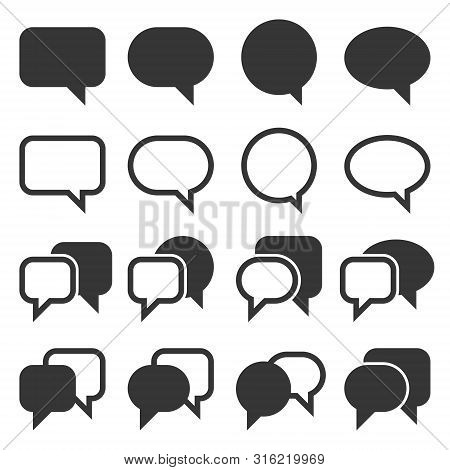 Chat And Speech Bubble Iicons Set On White Background. Vector