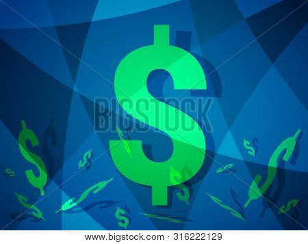 Dollar Abstract Background With Modern Creative Design With American Money