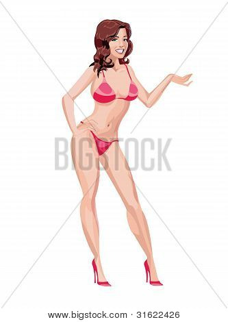 Ragazza In Bikini rosso