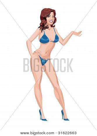 Ragazza In Bikini blu.