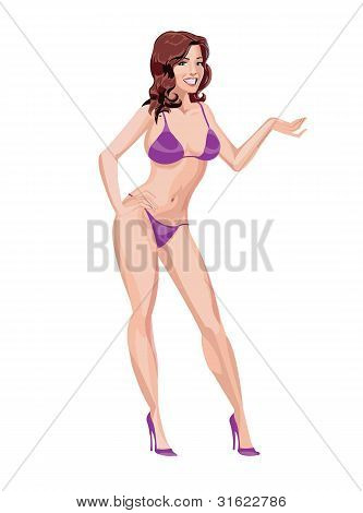 Ragazza In Bikini viola.