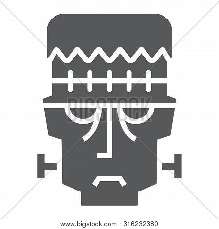 Frankenstein Glyph Icon, Halloween And Monster, Zombie Sign, Vector Graphics, A Solid Pattern On A W