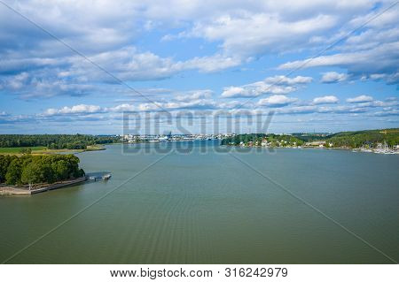 Aerial View Of Ruissalo Island. Turku. Finland. Nordic Natural Landscape. Photo Made By Drone From A
