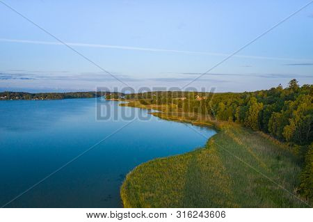 Aerial View Of Ruissalo Island. Turku. Finland. Nordic Natural Landscape. Photo Made By Drone From A
