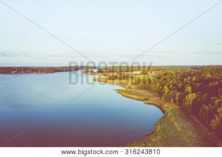 Aerial View Of Ruissalo Island. Turku. Finland. Nordic Natural Landscape. Photo Made By Drone From A