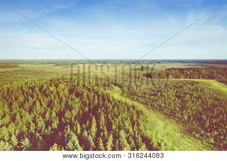 Aerial View Of Kurjenrahka National Park. Turku. Finland. Nordic Natural Landscape. Scandinavian Nat